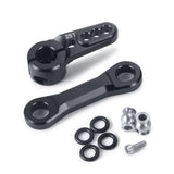 Black 25T servo arm horn and steering rod tie links set with O-rings, pins, screws