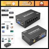 VGA to AV Adapter Converter Box - VGA Input to RCA S-Video Output for TV/Project