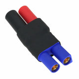 EC5 to HXT150 female RC battery adapter, blue housing, two brass sockets.