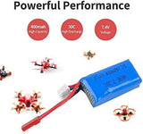 400mAh 7.4V 30C LiPo Battery with JST Plug for Micro FPVRacing Drone Quadcopter