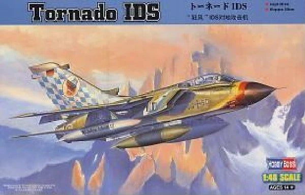 Hobbyboss 1/48 Tornado IDS fighter jet model kit with camouflage scheme
