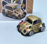 DK 1:64 HEC Gold RWB Beetle Widebody Cute Q Sports Model Diecast Metal Car