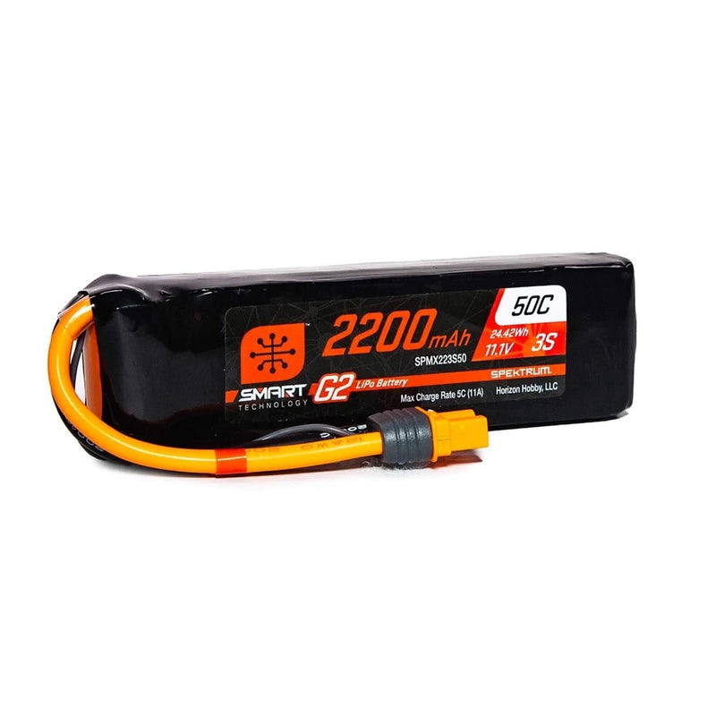 Spektrum 11.1V 2200mAh 3S 50C Smart G2 LiPo Battery: IC3 Battery