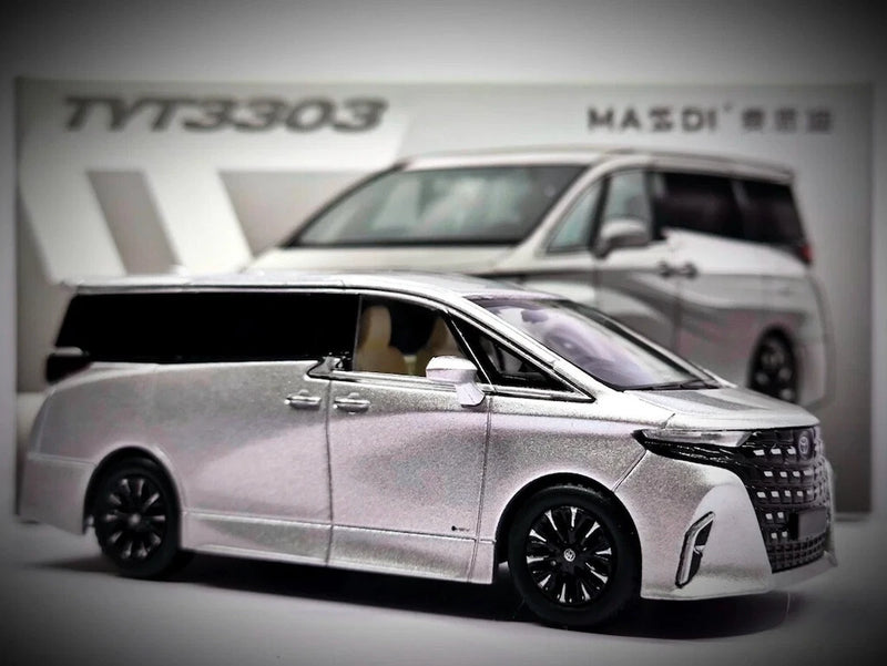 BT Masdi 1:64 Silver 2023 Alphard Mini Van MPV Sports Model Diecast Collect Car