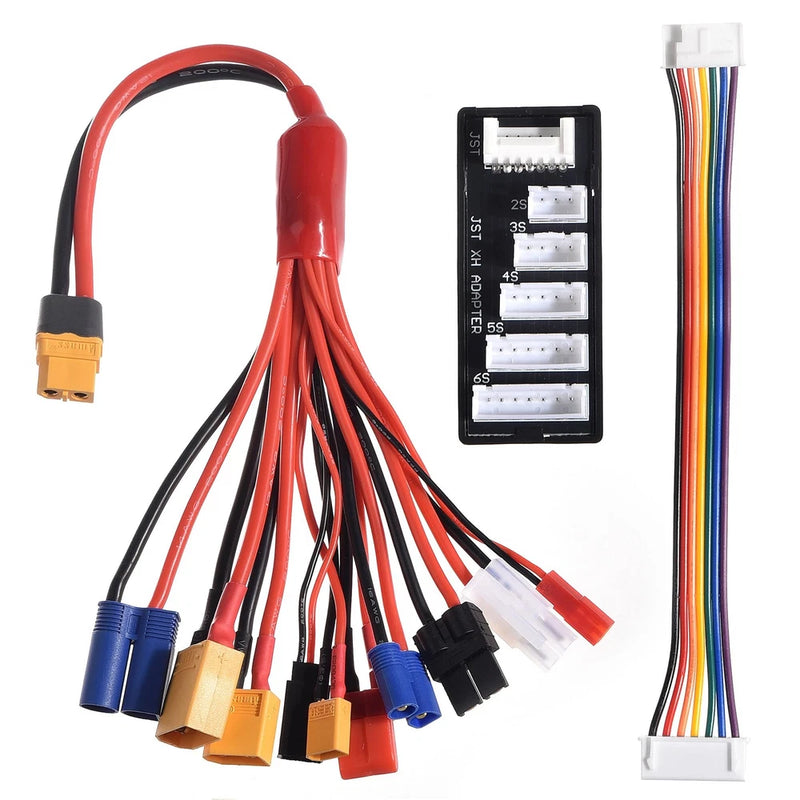 RC Lipo Battery Charger Adapter Connector Splitter Wire with 2-6S Charge Red Battery