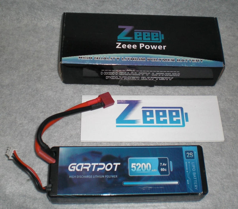 Zeee Gartpot High Discharge Lithium Polymer LIPO Battery 5200 mAH 7.4V 60C 2S Battery