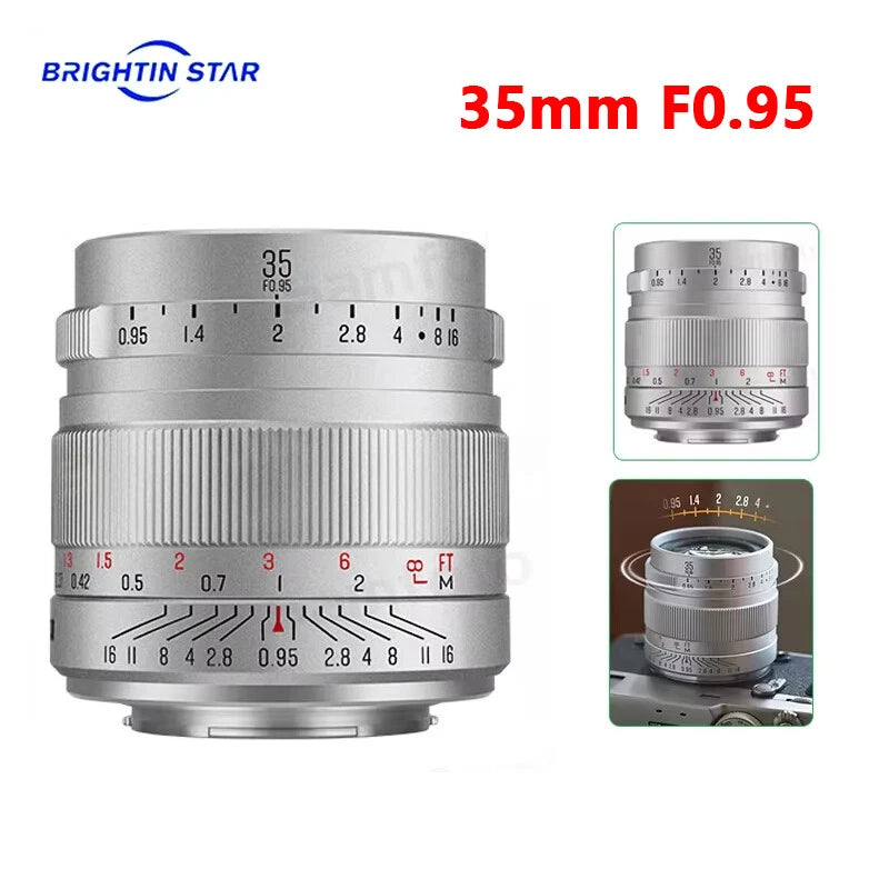 Brightin Star 35mm F0.95 Large Aperture Prime Lens for Fujifilm X-mount Camera