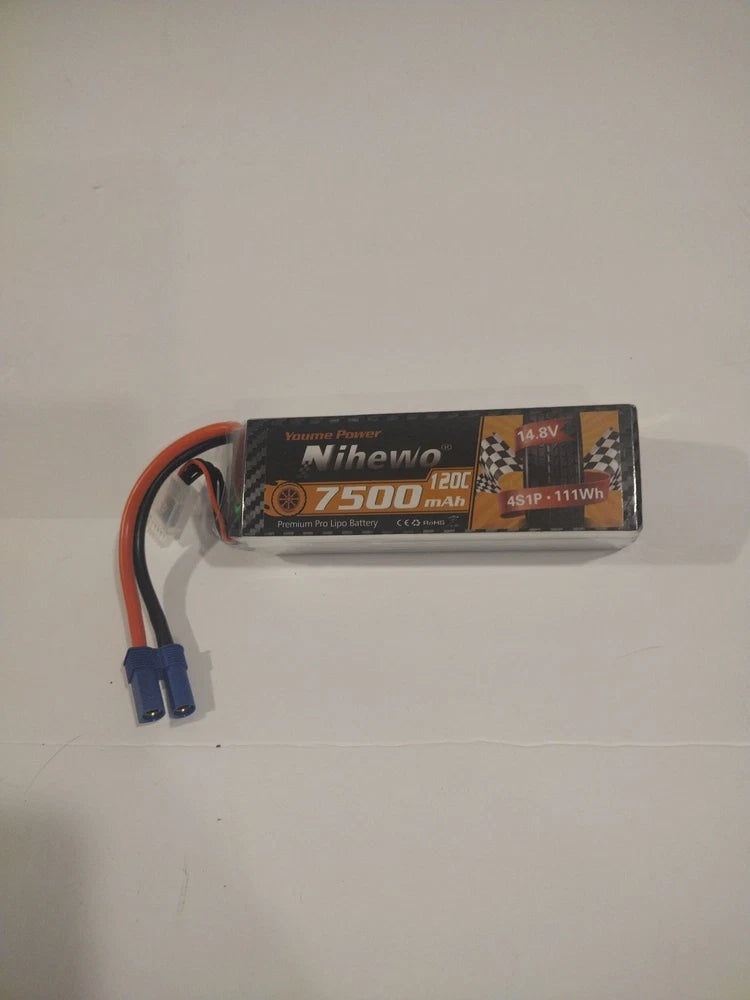 14.8V 4S 7500mAh 120C LiPO Battery Hard Case for RC Car Truck Buggy Tank Boat Battery