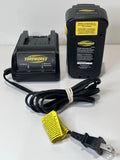 Yardworks 18-24V battery charger with AC plug cable and docking cradle