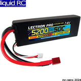 Common Sense RC 2S5200-50D Lectron Pro 7.4v 5200mah 50c Lipo Battery With T-Plug
