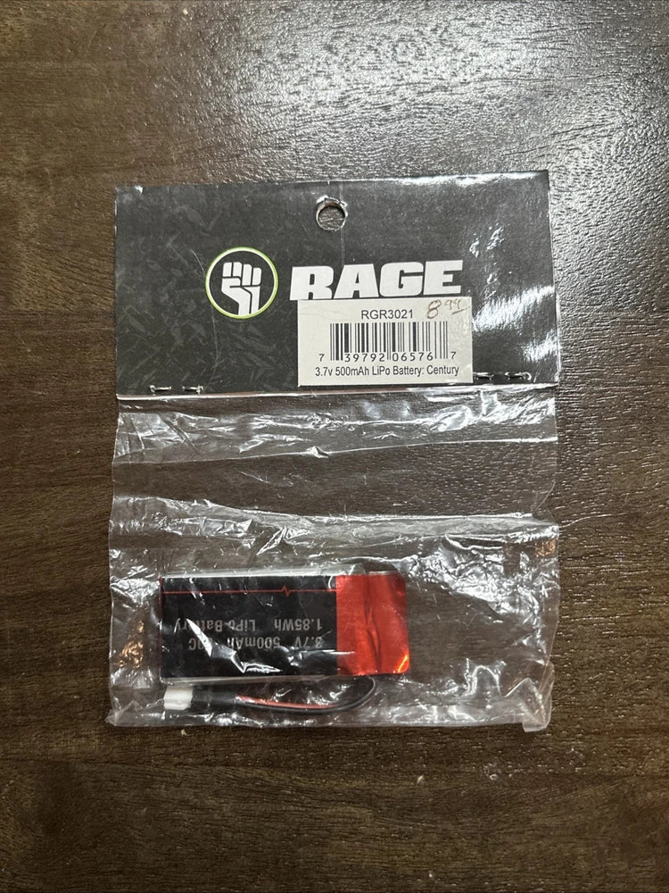 Rage RC RGR3021 3.7v 500mAh LiPo Battery Century Battery