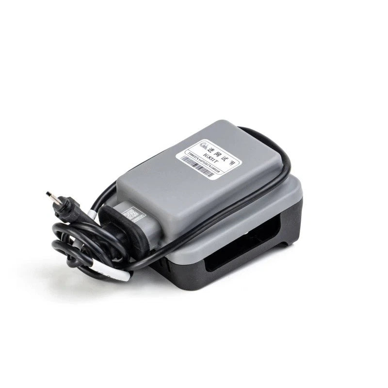 Gray 4G transmission module with power cable and connector, compact rectangular case