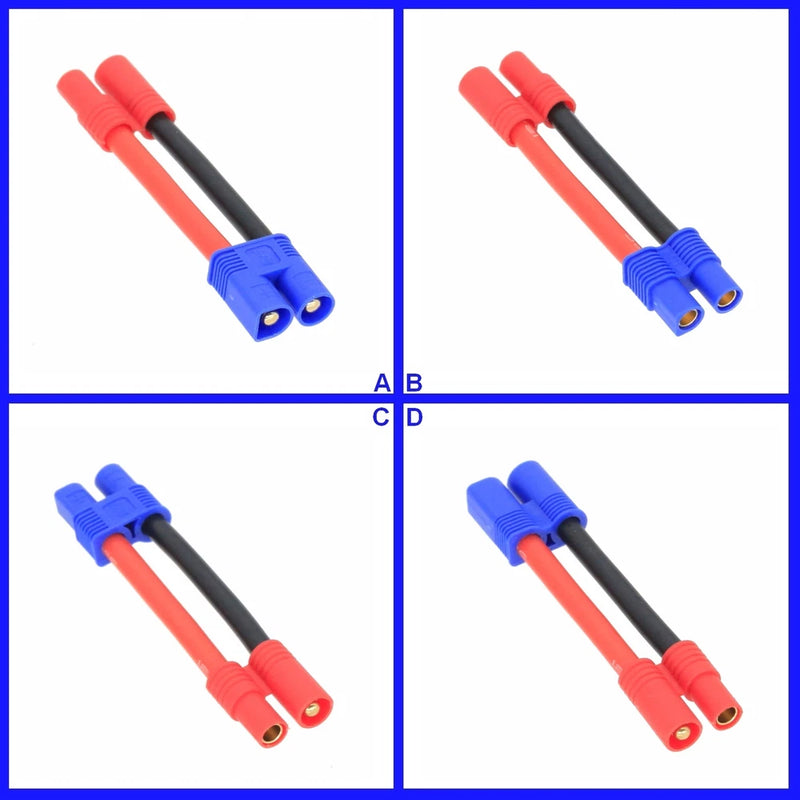 HXT 3.5mm Male/Female PIN to EC3 12AWG 2inchs Cable Adapter For LiPo Battery FPV