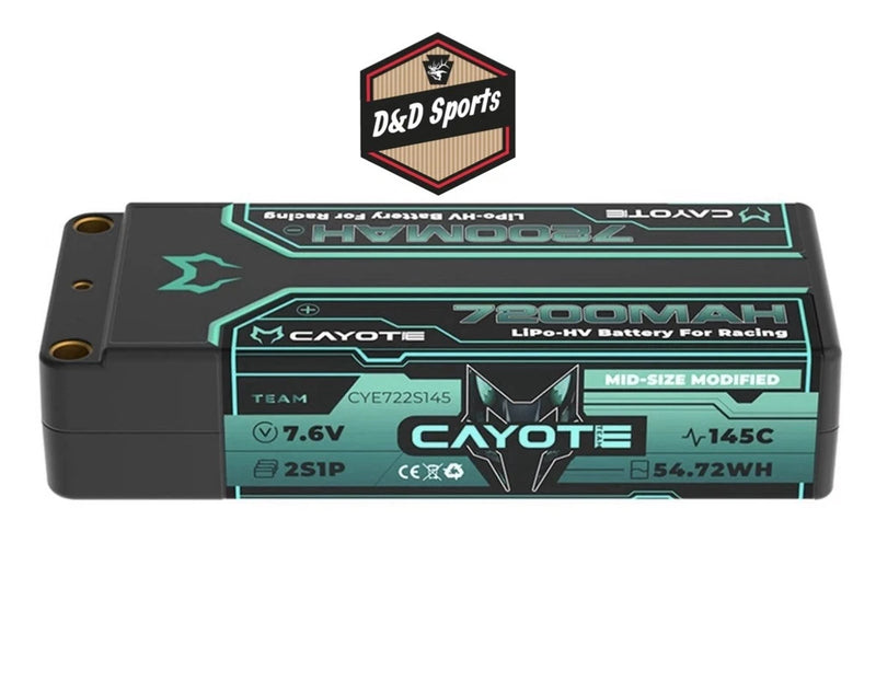 Cayote CYE722S145 - 2S 145C Mid-Size LiHV Battery (7.6V/7200mAh) Battery