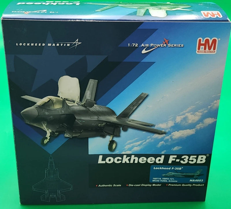 Hobby Master 1:72 Lockheed F-35B model kit in retail box with aircraft artwork