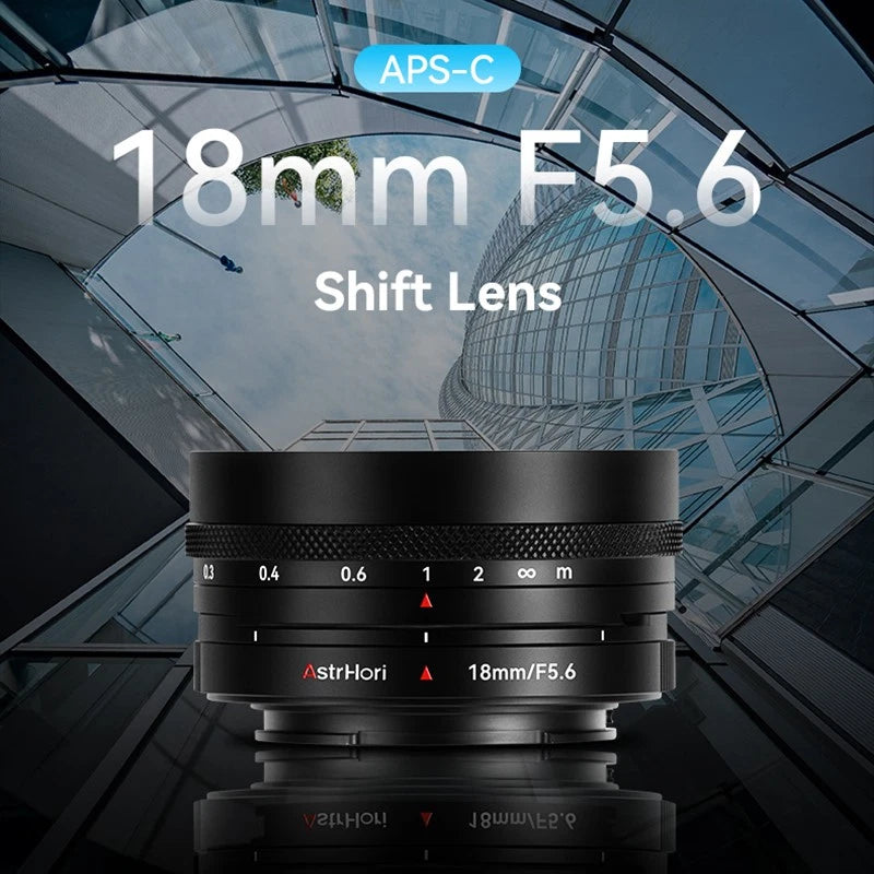 AstrHori 18mm F5.6 Manual Focus Shift Lens for Fujifilm X X-M1 X-E4 X-T3 X-T10