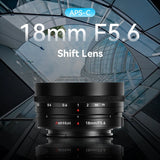 AstrHori 18mm F5.6 Manual Focus Shift Lens for Fujifilm X X-M1 X-E4 X-T3 X-T10