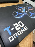 T-20 drone sparkling toy box with glowing wing graphic and logo