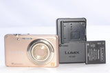 Panasonic Lumix DMC-FH7 Gold Digital Camera 16MP Japan Used Tested Working