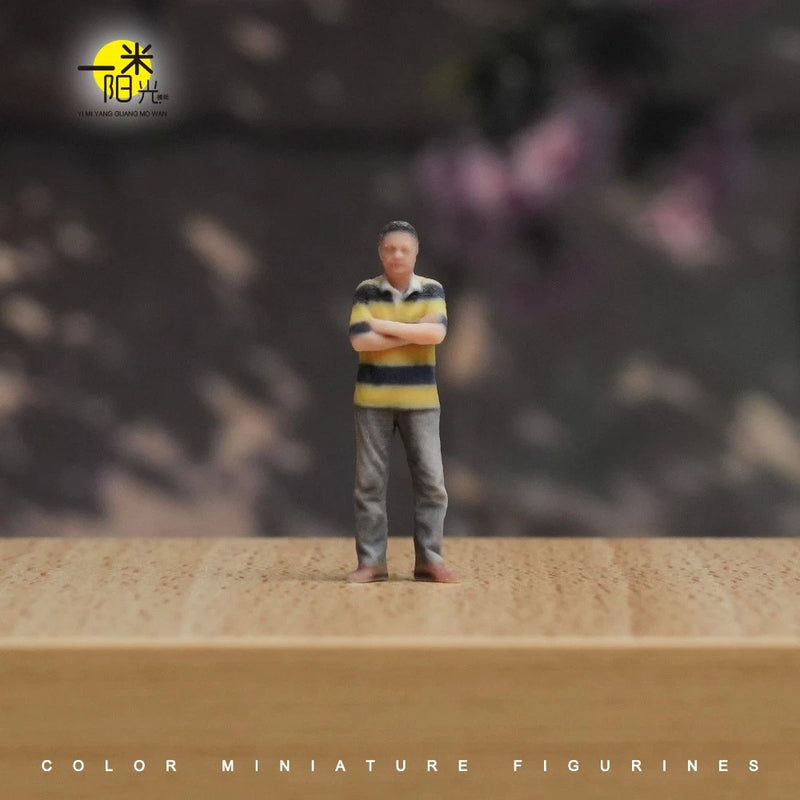 1/18 1/24 1/43 1/64 1/87 Miniature T-Shirt Old Man Scene Figure Doll For Car Toy