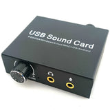 USB Audio Amplifier 3.5mm Stereo Output Microphone Input Volume Control Adapter