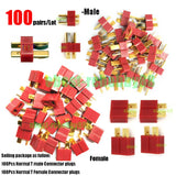 100 pairs T Plug Male Female Dean Connector For Copter ESC LiPo Battery Charger