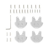 Drone motor mount protective plates kit with 4 alloy plates, screws, and hex key