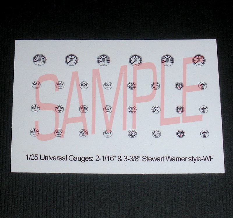 UNIVERSAL-STYLE WHITE-BACKGROUND GAUGE SET for 1/25 scale MODEL kits¡ªPLEASE READ