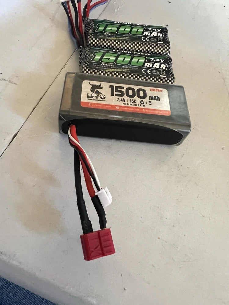 Lot Of 3 LIPO 1500mAh 7.4V Battery For RC Truck / Airplane Battery