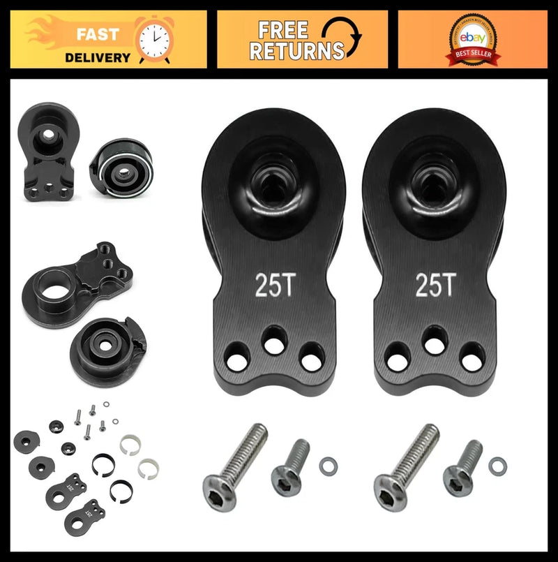 2Packs Adjustable Aluminum 25T Servo Saver Horn for 1/8 1/10 RC Cars & Crawlers