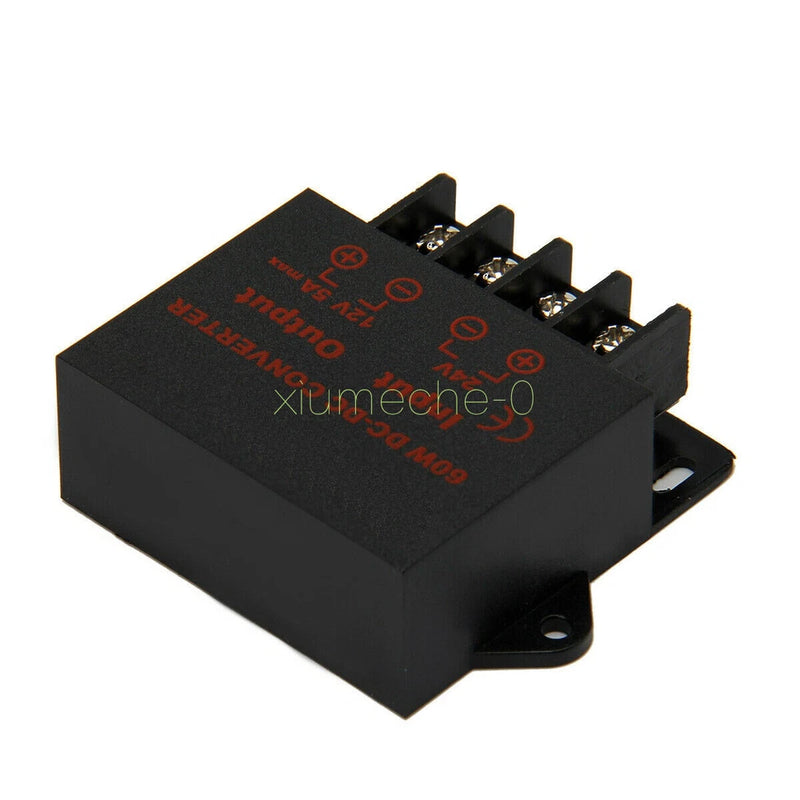DC step-down regulator module, black housing with 4 screw terminals