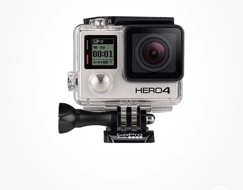 GoPro HERO4 action camera in clear waterproof case with front mount