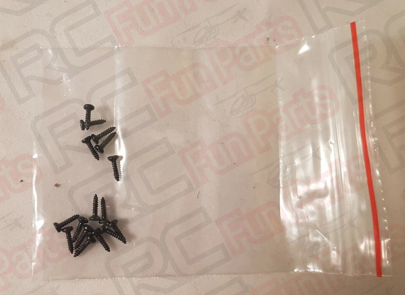 RC drone propeller blades and body screws, black, in clear bag