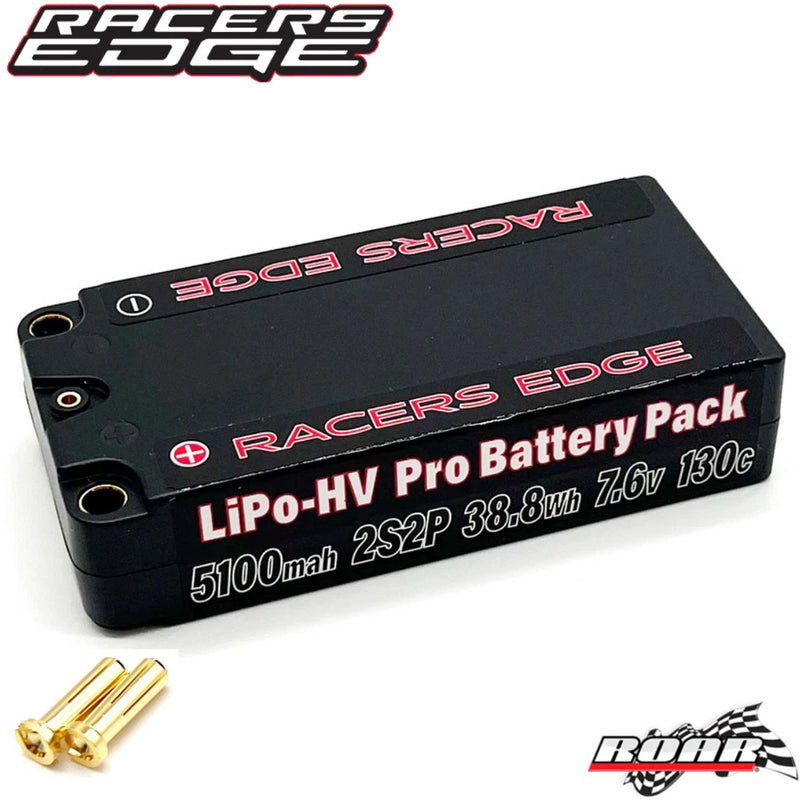 Black Racers Edge LiPo-HV Pro hard case battery pack, 5100mAh 2S2P