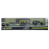 1:64 Ford Bronco with Ford Mustang GT Trailer Model Diecast Toy Vehicle Playset