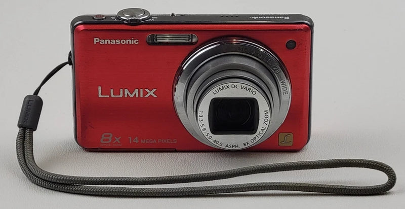 Panasonic LUMIX DMC-FH20 14.1MP Red Digital Camera w/ Battery - **SENSOR SPOTS**