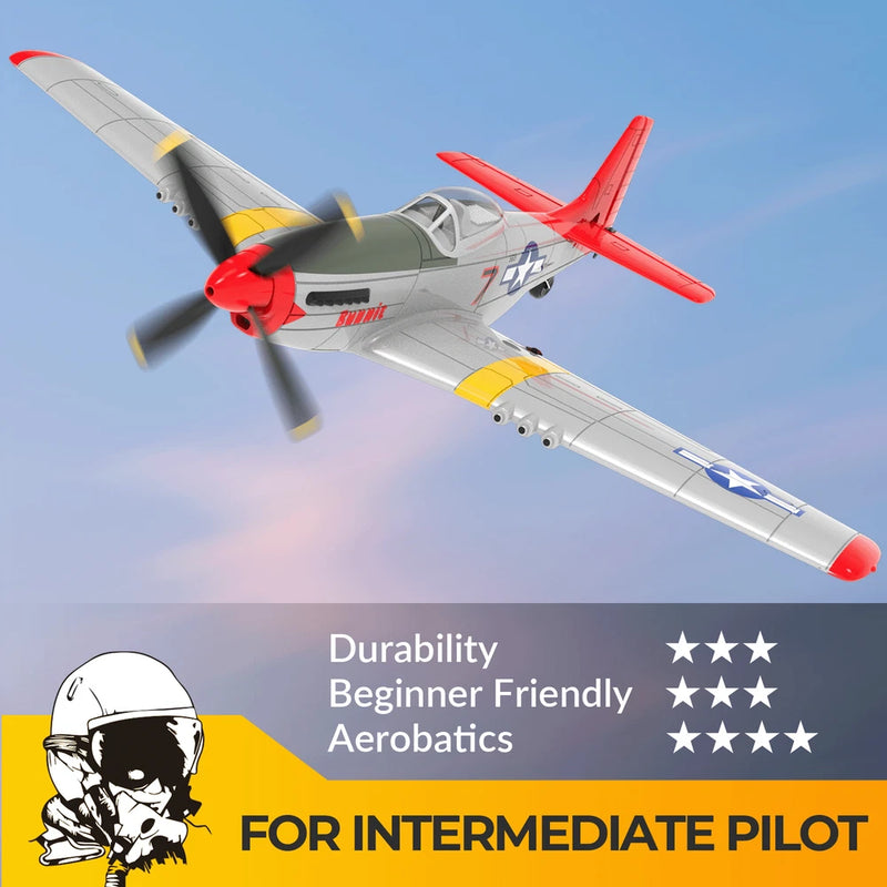 VOLANTEXRC 4 Channel P51D Mustang RC Plane Fighter for Adults and Beginners, RTF