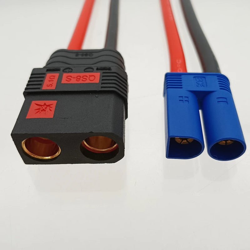 QS8 Anti-Spark Female to EC5 Male cable 10AWG 5CM Charger Adapter RC Toy FPV