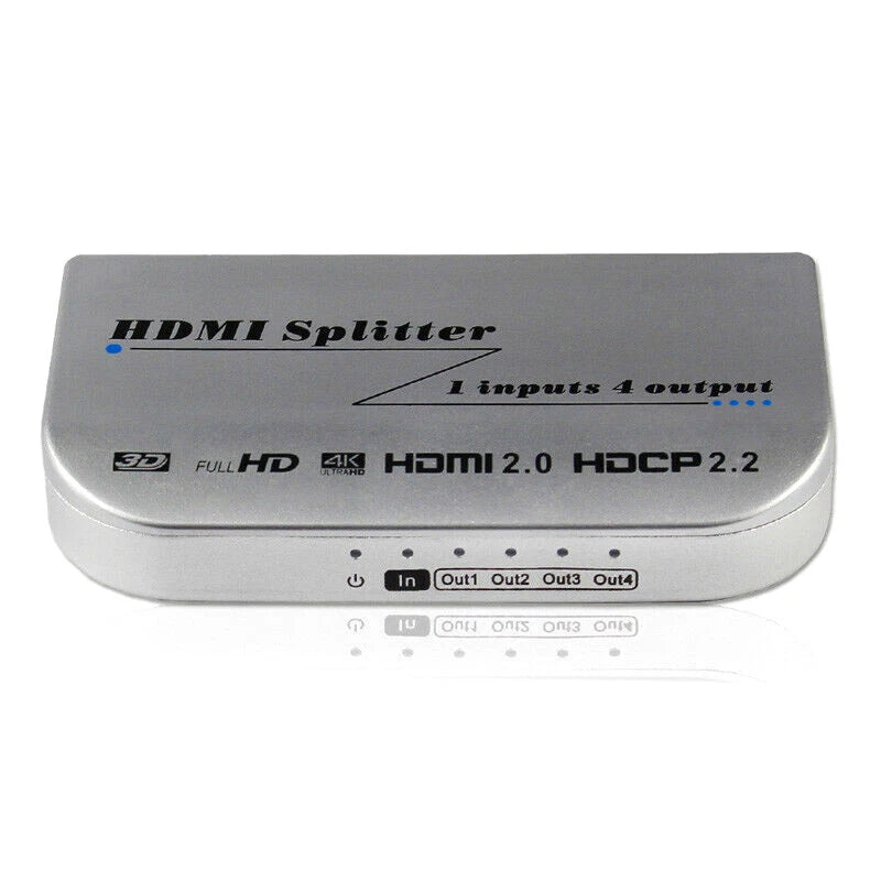 4K 60hz 1080P HDMI 2.0 Splitter 1x4 1 in 4 out Video Converter PS4 DVD PC to TV