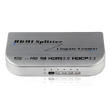4K 60hz 1080P HDMI 2.0 Splitter 1x4 1 in 4 out Video Converter PS4 DVD PC to TV