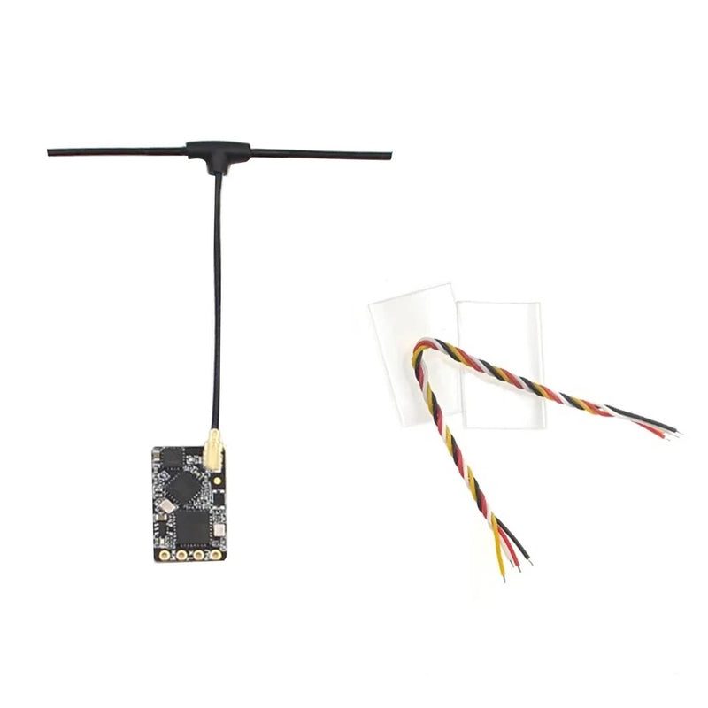 FPV RC receiver module with PCB, external antenna wire harness and connector leads