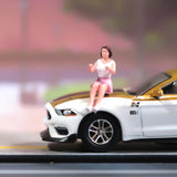 1/18 Miniatures Vest Skirt Driver Girl Scene Figure Diorama Model For Car Toys