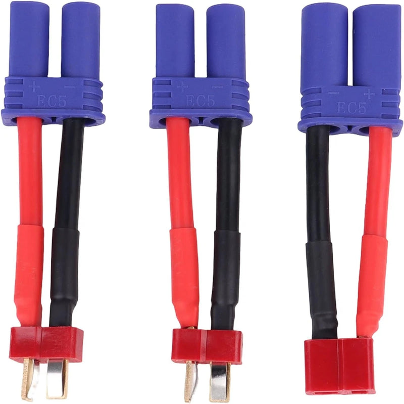 Deans T Plug to EC5 Connector Adapter RC Battery Charger Converter 12AWG Wire Converter
