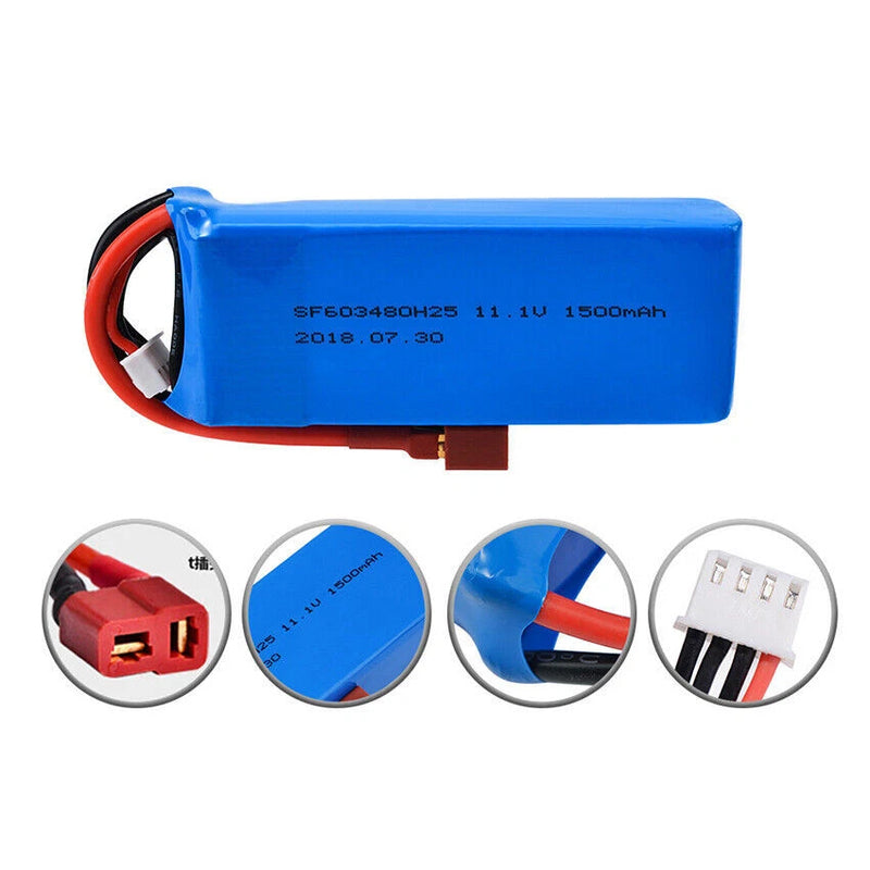 11.1V 1500mAh 3S LiPO Battery  for WLtoys V950 RC Helicopter RC Drone Car Boat