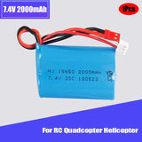 1Pcs 7.4V 2000mAh 20C 2S Lipo Battery with JST Plug for RC Quadcopter Helicopter