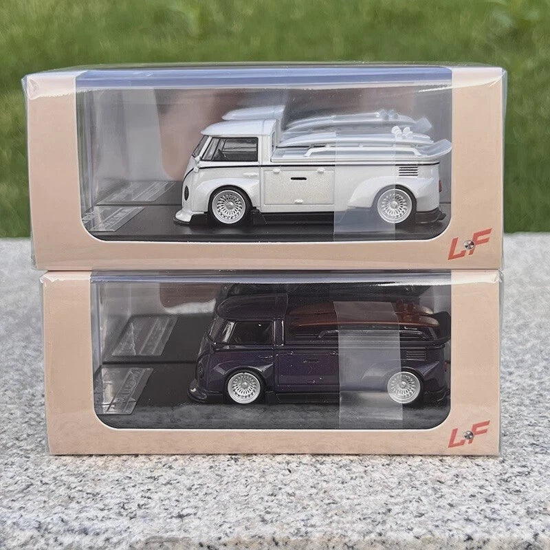 LF Model 1:64 RWB T1 Pickup Lavender violet/Pearlescent white Diecast Model Car