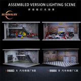 1/64 Diorama Car Parking Lot Model LED Lighting Garage Workshop Scene Model Gift