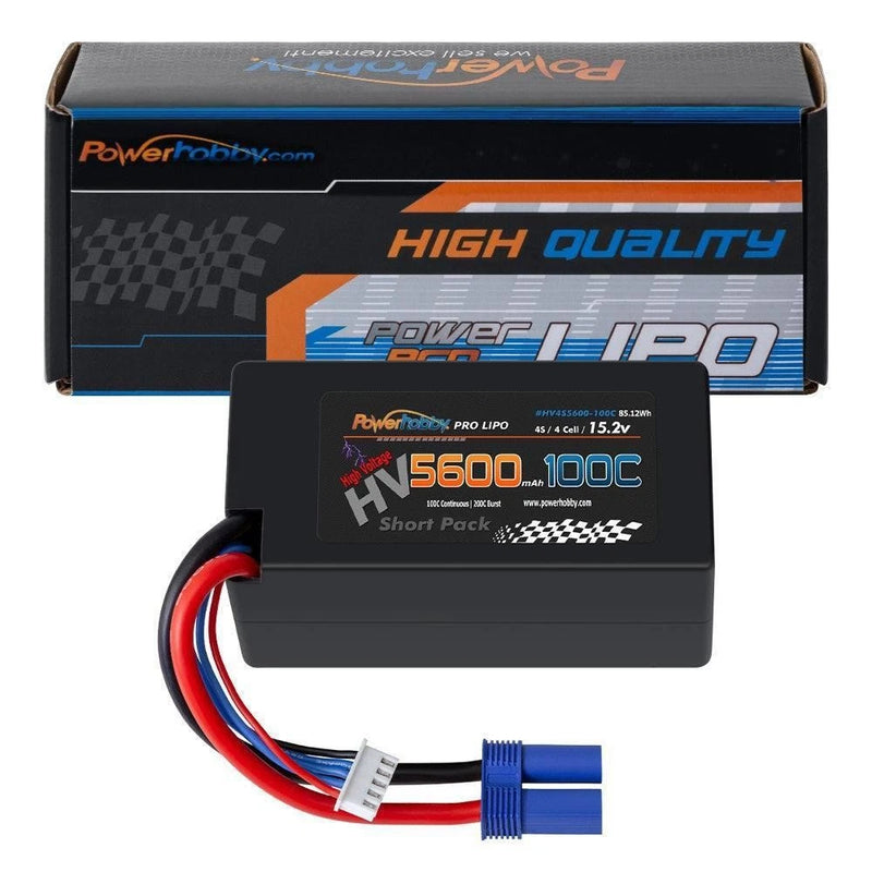 4S 5600mAh 100C EC5 Shorty Hard Case HV Lipo Battery Powerhobby PHB4S5600100EC5 Battery