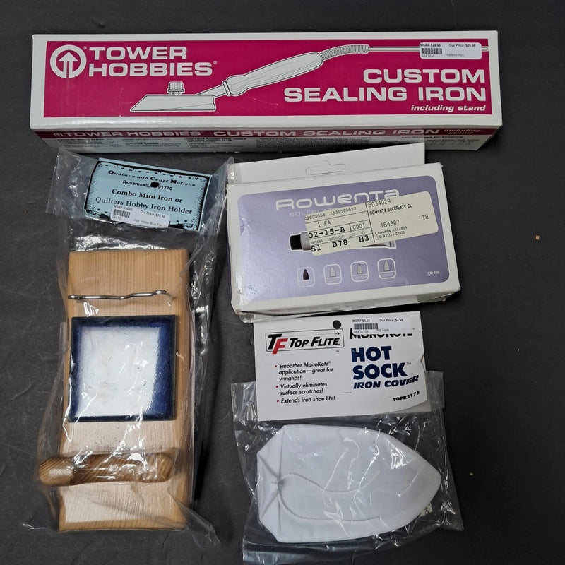 Model Airplane Iron Lot NOS Cover Cleaner Stand Veneer Film Fabric Application