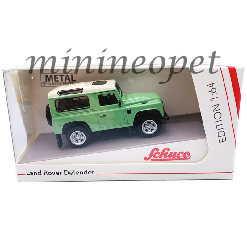 SCHUCO 452018100 LAND ROVER DEFENDER 90 1/64 DIECAST MODEL CAR LIGHT GREEN